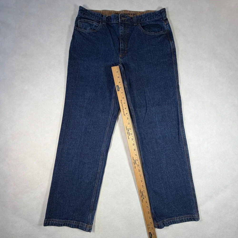 Duluth Trading Co Flex Ballroom Jeans Mens 36x32 Dark Wash Straight Leg Denim